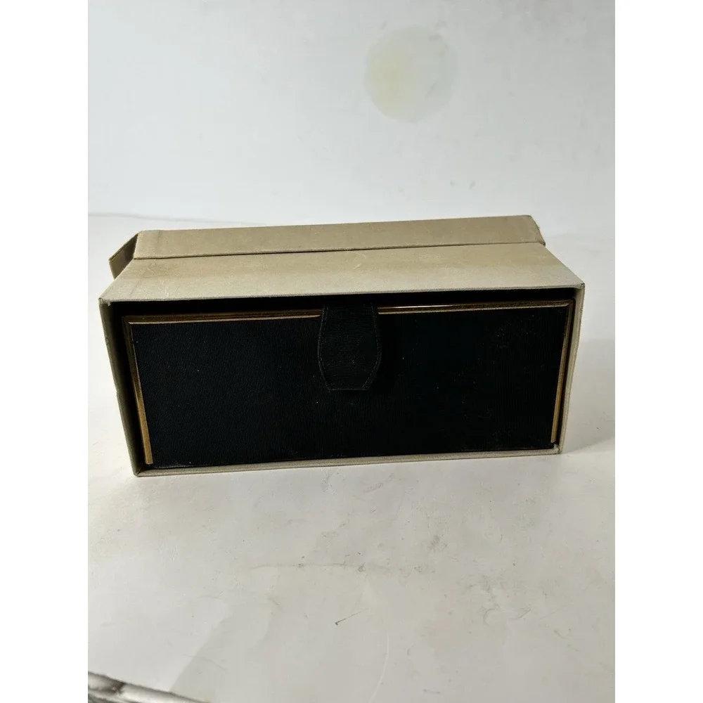 Zell Fifth ‎ Avenue Vintage Vanity  compact Purse Black & Gold EUC
